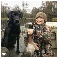 Youth and Black Lab Waterfowl Hunters with HD Guide Service