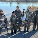 Group of duck hunters